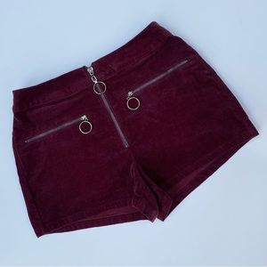 Corduroy High Waist Shorts